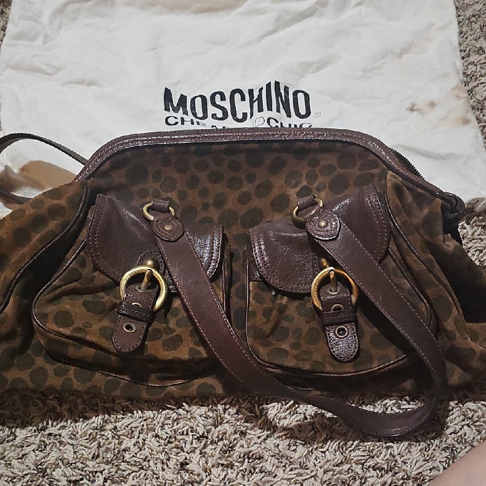 Moschino Dark Brown Polka Dot Bag